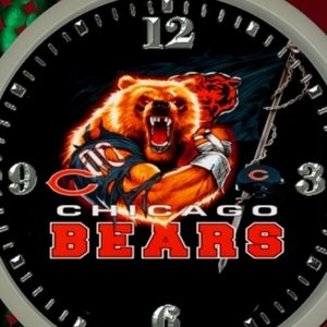 COPY - Chicago bears wall clock with led lights